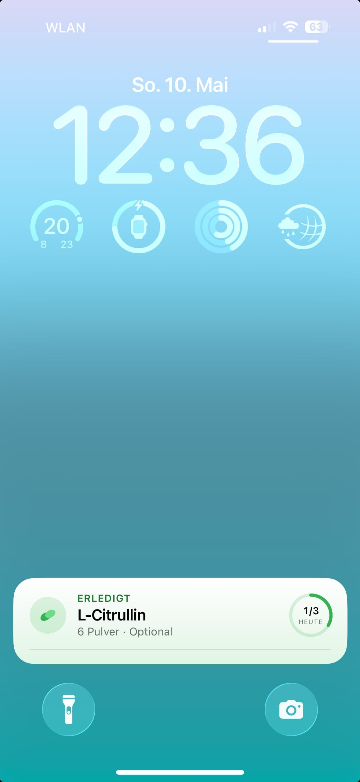 iPhone-Lockscreen mit DoseSimple Live Activity