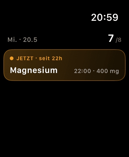 DoseSimple auf der Apple Watch mit Tagesübersicht